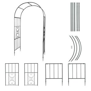 Cancello/Recinzione da Giardino in Ferro Battuto Anti-Roditori con Arco per Arrampicata, 3/6 Piedi, PVC/Legno, per Esterni - Product Image 4