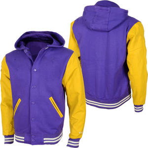 Veste universitaire vintage personnalisée OEM, manches en cuir, veste de baseball pour homme, style collège et école, pour l'hiver - Product Image 1