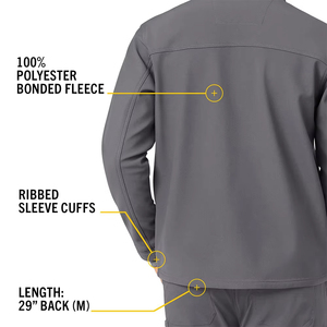 Veste de travail médicale pour homme, mode hiver, veste de bloc opératoire noire avec logo et couleurs personnalisés - Product Image 5