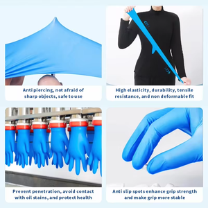 100 pièces de gants en nitrile bleus sans poudre, gants d'examen en nitrile, gants d'examen dentaire sans poudre - Product Image 5