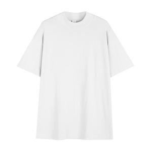 Camiseta de manga corta de algodón puro con cuello redondo, color sólido, hilo doble de 280g, con logotipo bordado personalizado, precio de fábrica de Bangladesh y China. - Product Image 2