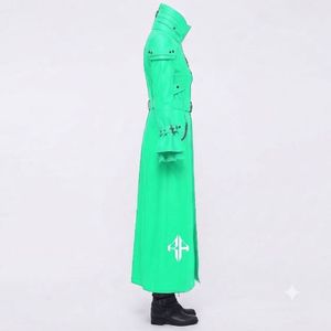 เสื้อโค้ทหนังสไตล์โกธิคใหม่ เนื้อผ้าระบายอากาศ ป้องกันรอยยับ หนังแท้ แขนยาว คอตั้ง โดย RIVIAN ATLANTIC - Product Image 4