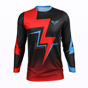 Camiseta de Motocross Personalizada Lightning de Manga Larga, Camisa de Carreras de Motocross Transpirable, Ropa de Motociclismo Todoterreno MX, Fabricante OEM - Product Image 2