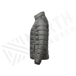 Hooded Quilted Waterproof <b>Bubble</b> Jacket Black Full Sleeve Winter Windproof Cotton Shell Knitted Fabric Polyester Filling Stand - Product Image 3