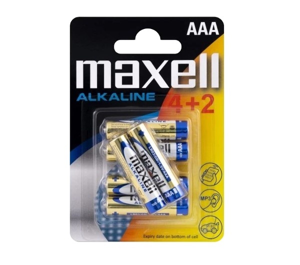 AAA Alkaline LR03 Batteries Blister Pack 4+2 Primary 1.5V Cylindrical for Toys with 5 Year Shelf Life