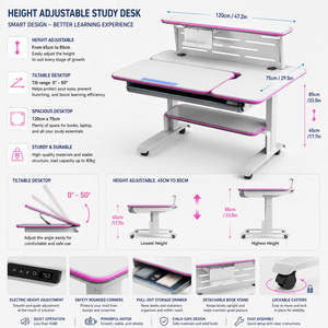 Escritorio Infantil Ajustable GON, Moderno, Cuadrado, de Plástico, con Soporte para Tablet y Cajón de Almacenamiento, para 1 Estudiante en Casa o Escuela - Product Image 3