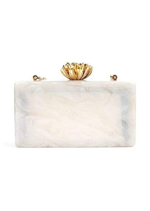 Bolso de Mano Elegante e Impermeable de Resina con Patrón Geométrico, Cierre de Gancho y Bucle, Forro de Terciopelo, para Uso Diario y Nocturno, 7 Pulgadas - Product Image 2