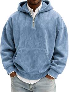 Sweat à capuche zippé vintage délavé à l'acide pour homme, pull molletonné oversize, streetwear d'hiver, tenue décontractée homme et femme DDP - Product Image 6
