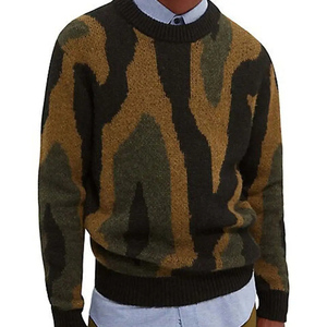 Men's Knitted Solid Wool/Acrylic Breathable Full Sleeve Winter Fashion <b>Pullover</b> Sweater <b>Jumper</b> Black Blue White 20277 - Product Image 4