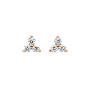 Pendientes de Oro de 14K con Diamantes Cultivados en Laboratorio de 0.24 Ct, Elegantes, con Tres Piedras, Estilo Minimalista, Joyería Fina, Regalo para Mujer, para Fiestas - Product Image 2