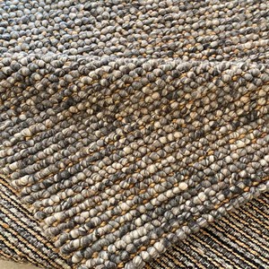 Hand Woven Super Chunky Loop Bobble Wool and Jute Rug – Chunky Rustic Farmhouse Style - Product Image 4