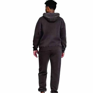 2026 Men's Solid Color Full Length Casual Wear Acid Wash Tracksuit with Side Pockets and Drawstring Closure 100% Cotton Fabric - Product Image 3