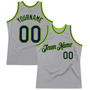 Maillot de basket-ball en maille sublimé personnalisé, débardeur respirant unisexe pour adulte, impression du nom et du numéro de l'équipe, gris bleu marine - Product Image 2