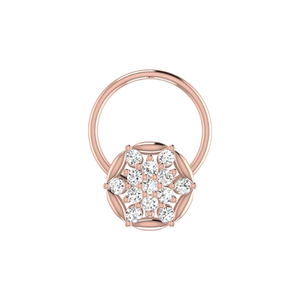 AJRETAIL จิวเวลรี่ติดจมูกทองคำ 14K ประดับเพชรธรรมชาติ 0.06 กะรัต ทรงบริลเลียนท์คัต สไตล์ชาติพันธุ์ สำหรับงานแต่งงาน/งานหมั้น - Product Image 2