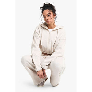 Customize <b>Cropped</b> Hoodie Woman Oem Sports Workout <b>Cropped</b> Hoodie For Women Cheap <b>Cropped</b> <b>Zip</b> <b>Up</b> Hoodie Woman Wear women hoodies - Product Image 3