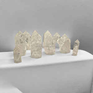 High Quality Fire and <b>Ice</b> Quartz Crystal Point Tower Wholesaler Gemstone Cracked Quartz Point Tower for Healing Meditation Reiki - Product Image 2