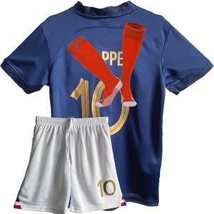 Conjunto de Camiseta de Fútbol NADO Azul y Amarillo de Manga Corta, Transpirable, de Poliéster, Uniforme para Niños y Adultos con Pantalones Cortos con Cordón, Número 7 - Product Image 3