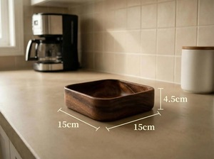 ILAHI's Natural Wooden Salad Bowl Eco-Friendly Acacia Wood Vintage Style Custom Logo Wedding Use Kitchenware Tableware Stocked - Product Image 3