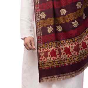 Traditional Embroidered <b>Pashmina</b> Wool <b>Shawl</b> Luxury Soft Warm Handcrafted Solid Breathable Winter Wrap for Elegant Styling - Product Image 2