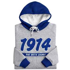 Sweat à capuche gris 1914 Phi Beta Sigma, vêtement de fraternité grecque avec design chenille classique, confort premium et coupe élégante - Product Image 6