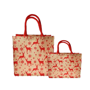 Bolsos de compras de yute de alta calidad Diseño impreso de Navidad Premium para una experiencia elegante y ecológica - Product Image 3
