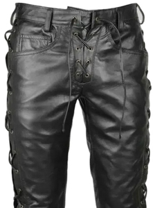 <b>men</b> <b>leather</b> pants straight leg fashion clothing wholesale <b>mens</b> <b>leather</b> <b>trousers</b> relaxed fit <b>leather</b> supplier <b>men</b> <b>leather</b> pants - Product Image 2