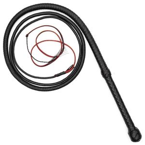Fouet de bétail en cuir noir robuste sur mesure de 06 à 16 pieds à 16 tresses avec support de ventre, fouet pour cheval, emballage personnalisé, marque personnalisée - Product Image 1