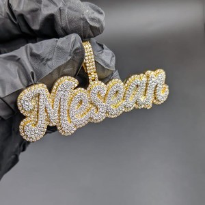 Colgante de Letra con Incrustaciones de Moissanita, Chapado en Rodio, Estilo Hip Hop, Unisex, para Uso Diario - Product Image 1