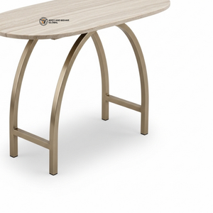 Industrial Accent <b>Stool</b> Oval Gold Metal Frame End <b>Table</b> Eco-Friendly Durable Premium Vanity <b>Stool</b> for Bedroom School - Product Image 4