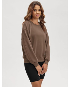 Sudadera de invierno para mujer, sin tejer, con tejido acanalado, color personalizable, logo frontal, diseño cruzado favorecedor, aspecto moderno y elegante, de secado rápido. - Product Image 4