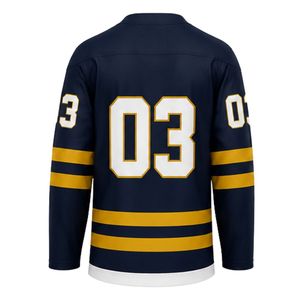 Navy Gold <b>Ice</b> Hockey Jersey for Men Long Sleeve Breathable Athletic Team Uniform Lightweight Training Match Sports Apparel - Product Image 2
