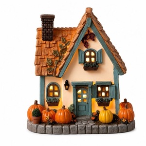 Figura Decorativa de Resina LED Art Deco para Halloween, Miniatura de Casa Embrujada, Adorno Espeluznante para Mesa, Decoración Luminosa, Venta al Por Mayor - Product Image 2