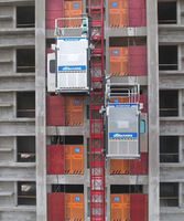 Elevador/polipasto de construcción de tres ruedas con jaulas gemelas, componente de motor de núcleo de carga nominal de 3,0 t