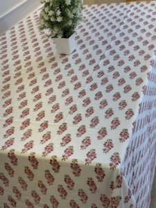 Floral Cotton <b>Tablecloth</b> White Dining <b>Table</b> Cover Printed <b>Table</b> Linen Kitchen Decor Washable <b>Table</b> Cover - Product Image 4