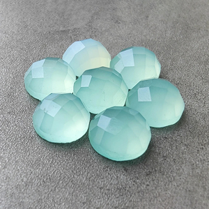 Calcedonia Aqua Natural, Corte Checker, Gema Redonda, Calibrada, Piedra Suelta al por Mayor, Todos los Tamaños Disponibles - Product Image 2