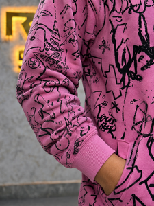 Sudadera con Capucha Personalizada con Cremallera, Lavado Ácido, Impresión a Todo Color, 100% Algodón, Ecológica, Transpirable, Estilo Urbano, Ropa de Otoño - Product Image 5