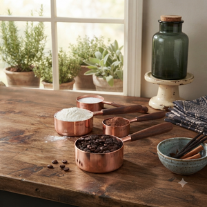 Juego de Tazas Medidoras de Cobre Puro, Aptas para Alimentos, para Cocina y Repostería, con Logotipo Personalizado, Fabricante y Proveedor OEM ODM - Product Image 4