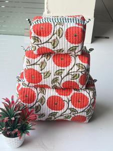 Bolsa de Cosméticos de Algodón con Estampado Floral Indio, Hecha a Mano, Ligera, Ecológica, Bolsa de Maquillaje de Viaje para Mujer con Cierre - Product Image 4
