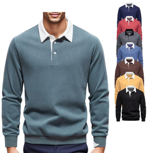 Chemise de rugby personnalisée pour homme de haute qualité, 100 % coton, manches courtes, décontractée, col vintage en toile - Product Image 1