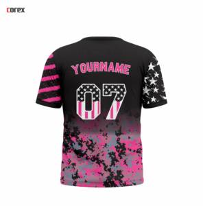 Jersey Personalizado con Estampado de Camuflaje Negro en la Parte Delantera, Sublimado, Degradado Digital, Cuello Redondo, 100% Poliéster Transpirable - Product Image 2