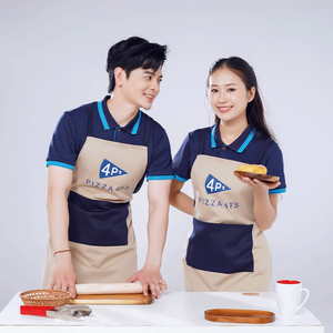 Ensemble uniforme professionnel promotionnel pour le personnel – Polo en polyester tissé et tablier personnalisables – Tenue de travail pour café et restaurant - Product Image 6