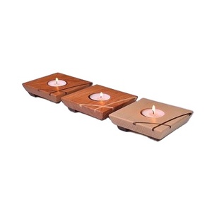 Bougeoir chaud décoratif pour la maison de logo personnalisé fantaisie bougeoir bougeoir en bois pot en verre mariage - Product Image 3