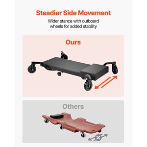 Chariot d'atelier à profil bas de 40 pouces avec 4 grandes roues, capacité de 400 lb, chariot roulant de garage avec appui-tête surélevé - Product Image 5