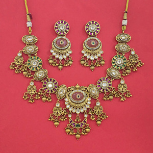 Conjunto de Collar de Diseño de Joyería de Moda para Mujer, Estilo Antiguo, con Baño de Oro Mate 231450 - Product Image 2