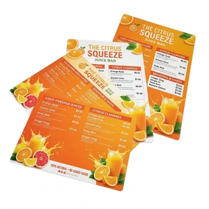 Tarjetas de Menú Impresas Digitalmente en PVC para Restaurantes, Cafeterías, Panaderías, Pastelerías y Mostradores de Servicio de Alimentos - Product Image 1