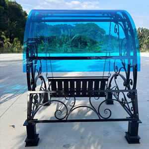 ชุดชิงช้ากลางแจ้งสีดำทันสมัยสำหรับ 3 คน พร้อมโครงเหล็กแข็งแรง ฐานโลหะมั่นคง และหลังคาป้องกันแสงแดด - Product Image 4