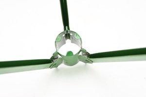 Vntg MCM Aluminum Metal Christmas <b>Tree</b> Stand Green 3 Leg Feather Aluminum <b>Tree</b>? - Product Image 6