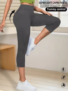 Women's Solid <b>Color</b> High Waist Pockets Leggings Tummy Control Stretch Soft Yoga Pants <b>Tights</b> Push Up Fitness Running Sportswear - Product Image 3