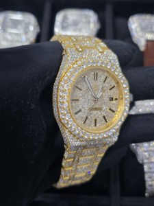 Montre mécanique de luxe pour homme en acier inoxydable avec bracelet Moissanite Iced Out de 16 mm, style mode et affaires - Product Image 2