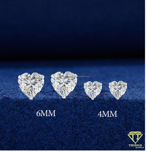 Elegant Moissanite Diamond <b>Heart</b> Stud <b>Earrings</b> 925 <b>Silver</b> Fine Jewelry For Women Bridal Fashion Wholesale Supply - Product Image 4